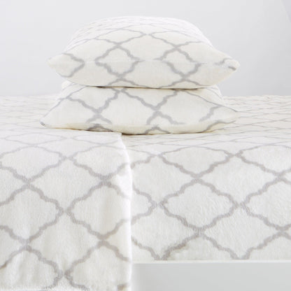 4-Piece Printed Plush Sheet - Velvet Luxe -  Coastal Holiday & Christmas Themed Bedding