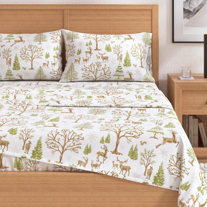 4-Piece Turkish Cotton Flannel Sheet - Fall & Christmas Sheets