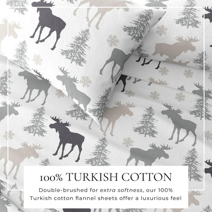 4-Piece Turkish Cotton Flannel Sheet - Fall & Christmas Sheets