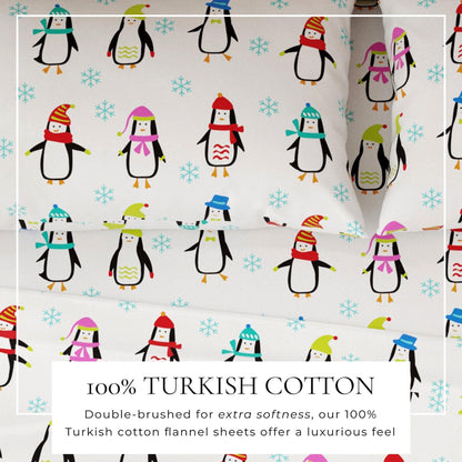 4-Piece Turkish Cotton Flannel Sheet - Fall & Christmas Sheets