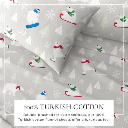 4-Piece Turkish Cotton Flannel Sheet - Fall & Christmas Sheets