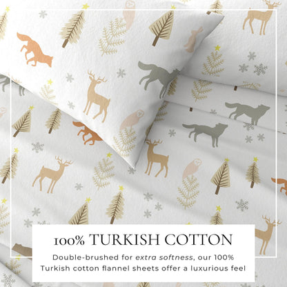 4-Piece Turkish Cotton Flannel Sheet - Fall & Christmas Sheets