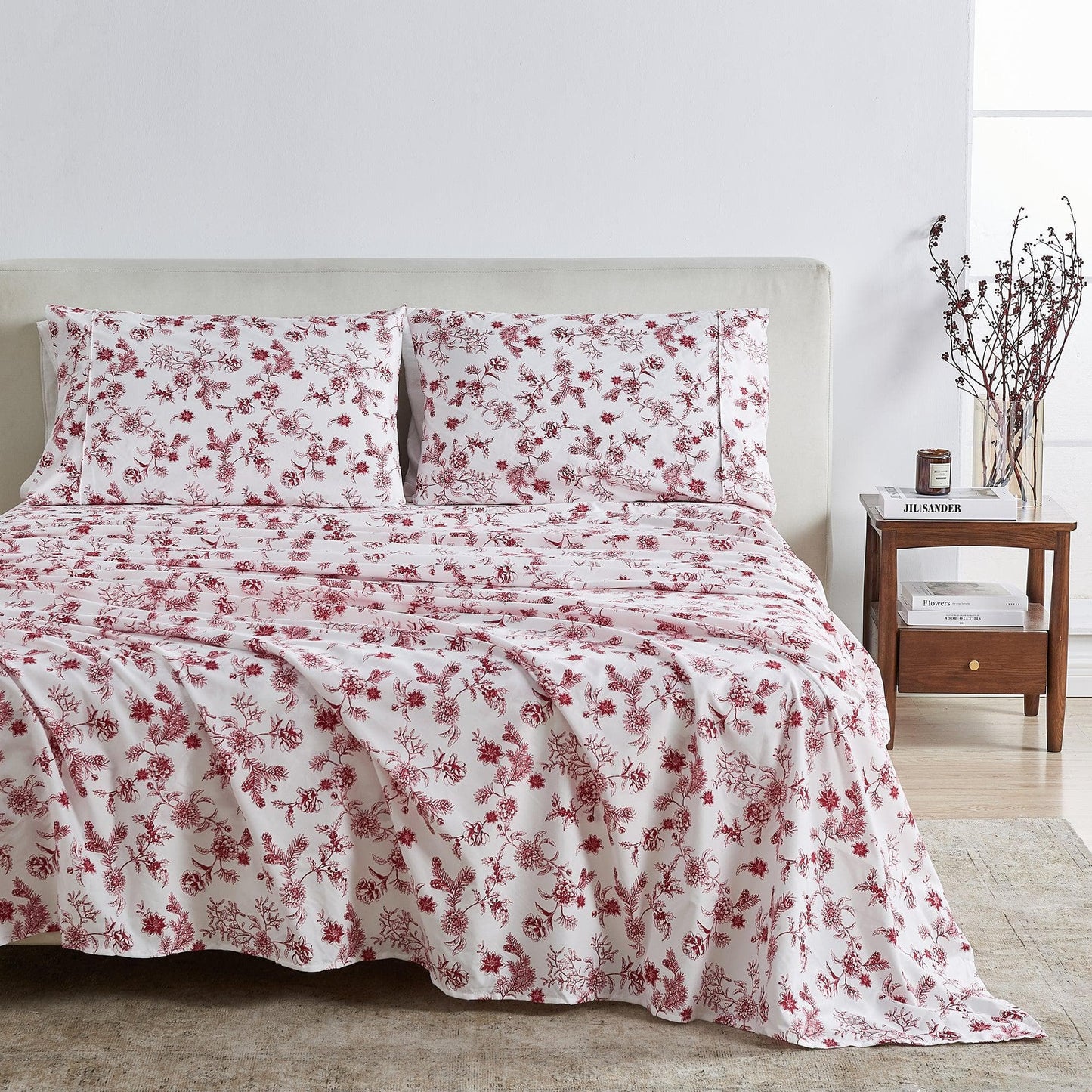 Floral Microfiber Sheet Sets - Delia - Coastal & Floral Themed Bedding