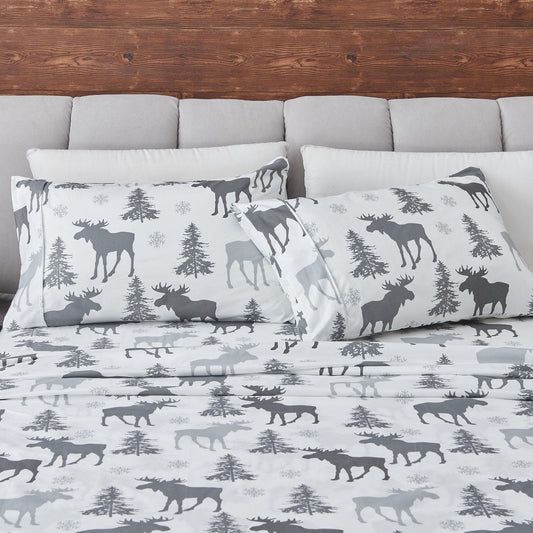 Lodge Microfiber Sheet - Mountain Ridge - Outdoor & Christmas Themed Bedding