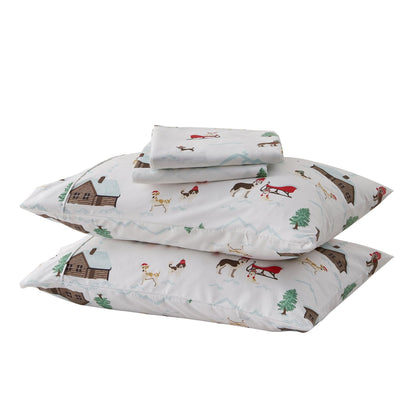 Lodge Microfiber Sheet - Mountain Ridge - Outdoor & Christmas Themed Bedding