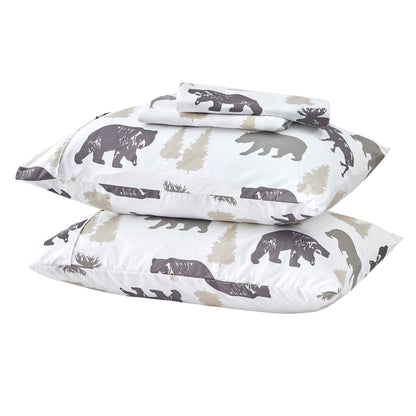 Lodge Microfiber Sheet - Mountain Ridge - Outdoor & Christmas Themed Bedding