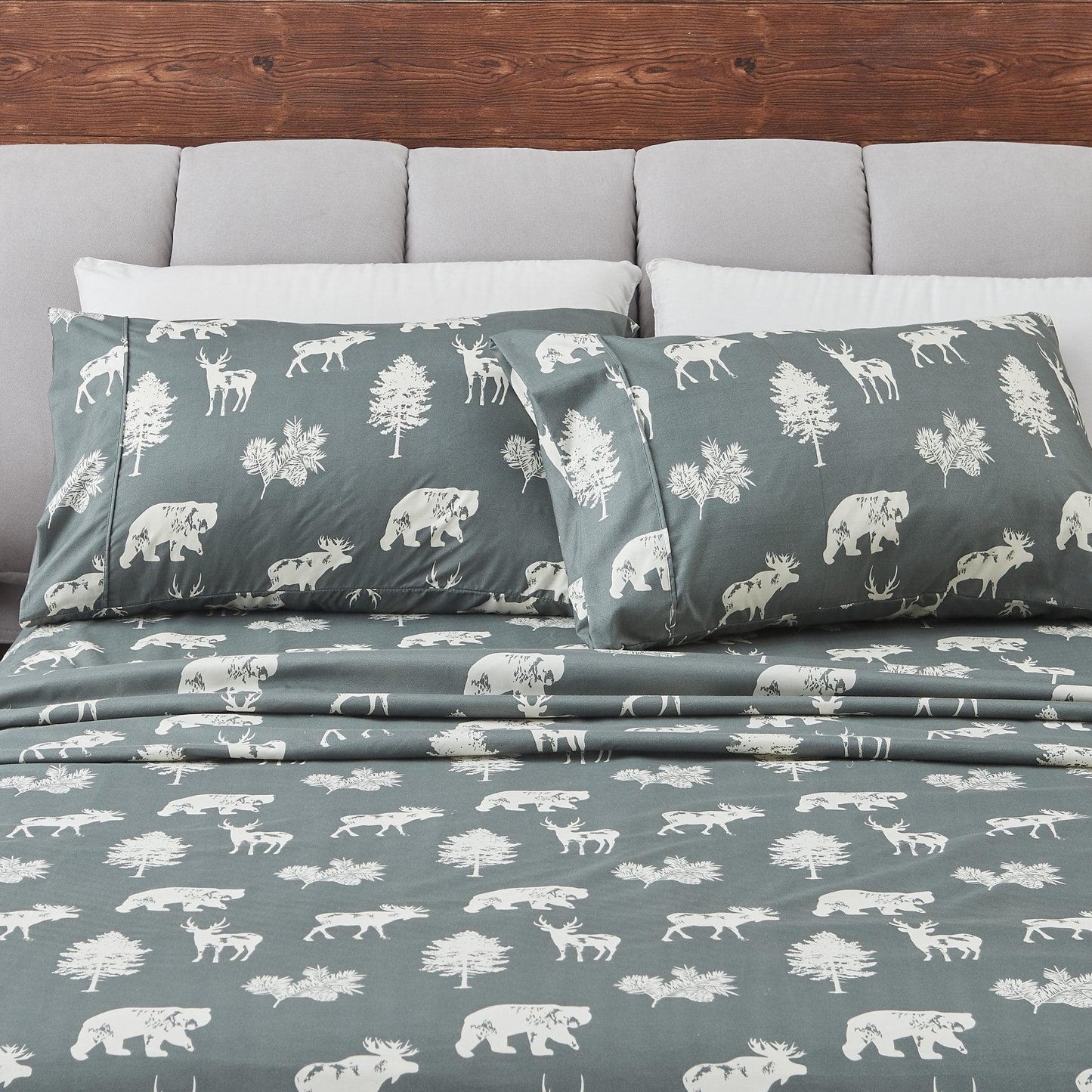 Lodge Microfiber Sheet - Mountain Ridge - Outdoor & Christmas Themed Bedding