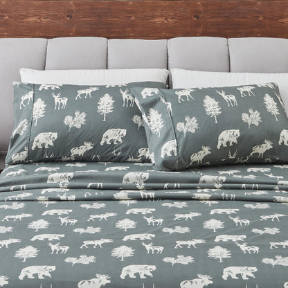 Lodge Microfiber Sheet - Mountain Ridge - Outdoor & Christmas Themed Bedding