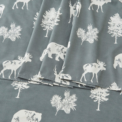 Lodge Microfiber Sheet - Mountain Ridge - Outdoor & Christmas Themed Bedding