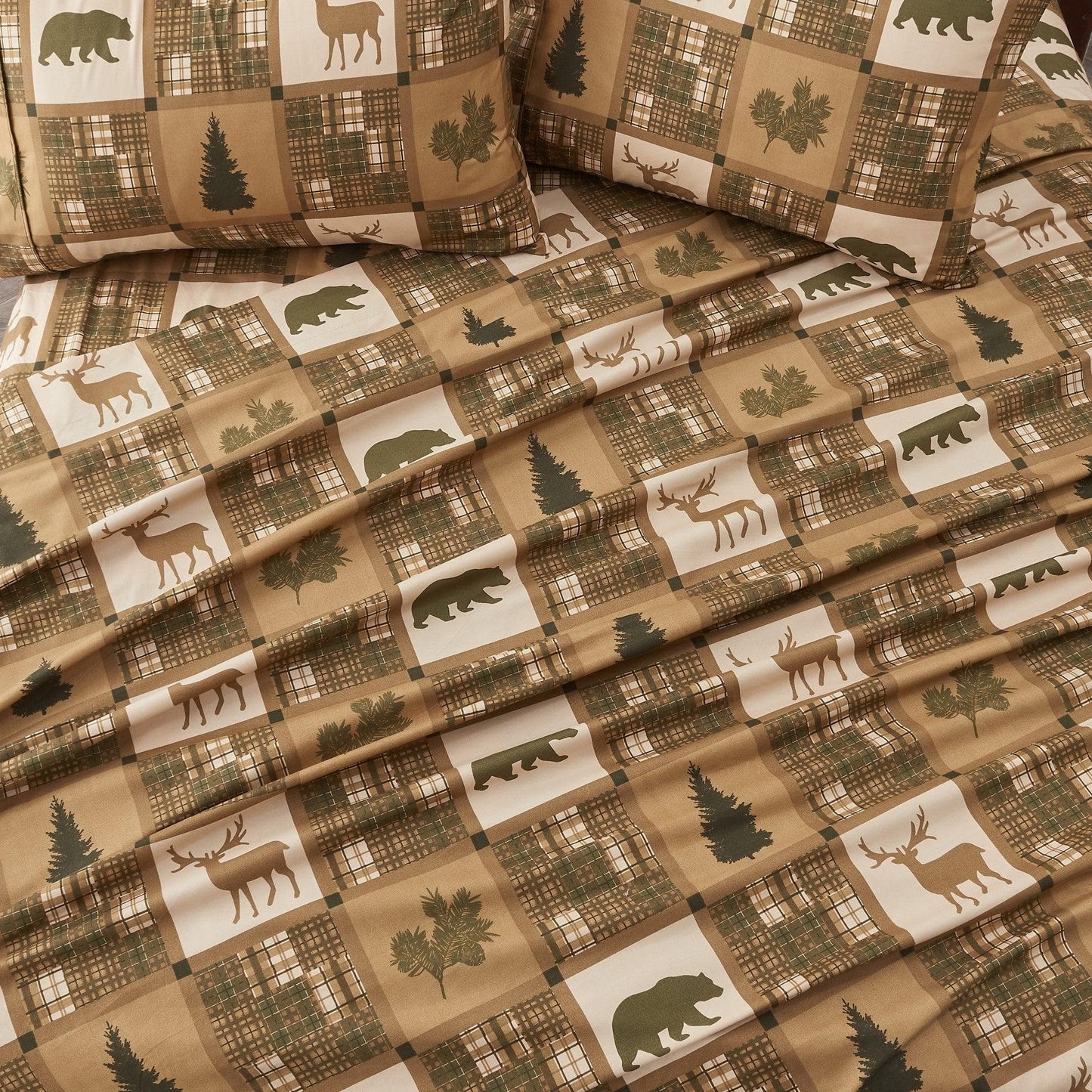 Lodge Microfiber Sheet - Mountain Ridge - Outdoor & Christmas Themed Bedding