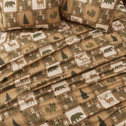 Lodge Microfiber Sheet - Mountain Ridge - Outdoor & Christmas Themed Bedding