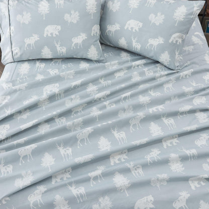 Lodge Microfiber Sheet - Mountain Ridge - Outdoor & Christmas Themed Bedding
