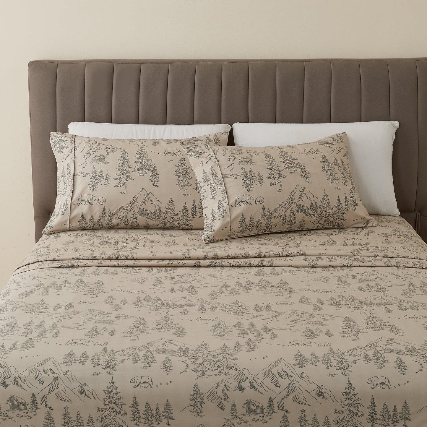 Lodge Microfiber Sheet - Mountain Ridge - Outdoor & Christmas Themed Bedding