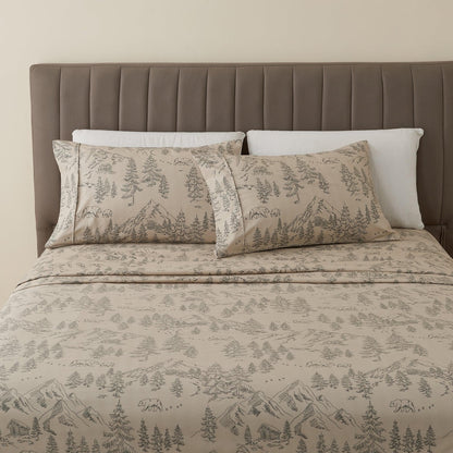 Lodge Microfiber Sheet - Mountain Ridge - Outdoor & Christmas Themed Bedding