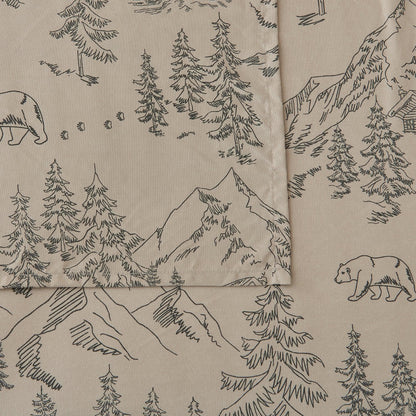Lodge Microfiber Sheet - Mountain Ridge - Outdoor & Christmas Themed Bedding