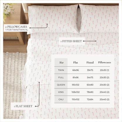 100% Turkish Cotton Flannel Sheet Sets - Christmas Sheets