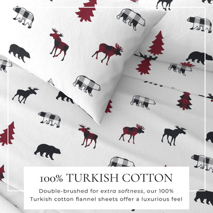 100% Turkish Cotton Flannel Sheet Sets - Christmas Sheets