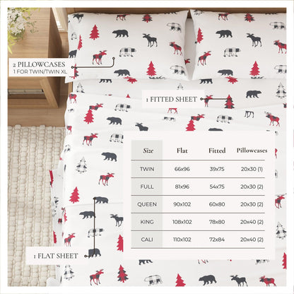 100% Turkish Cotton Flannel Sheet Sets - Christmas Sheets