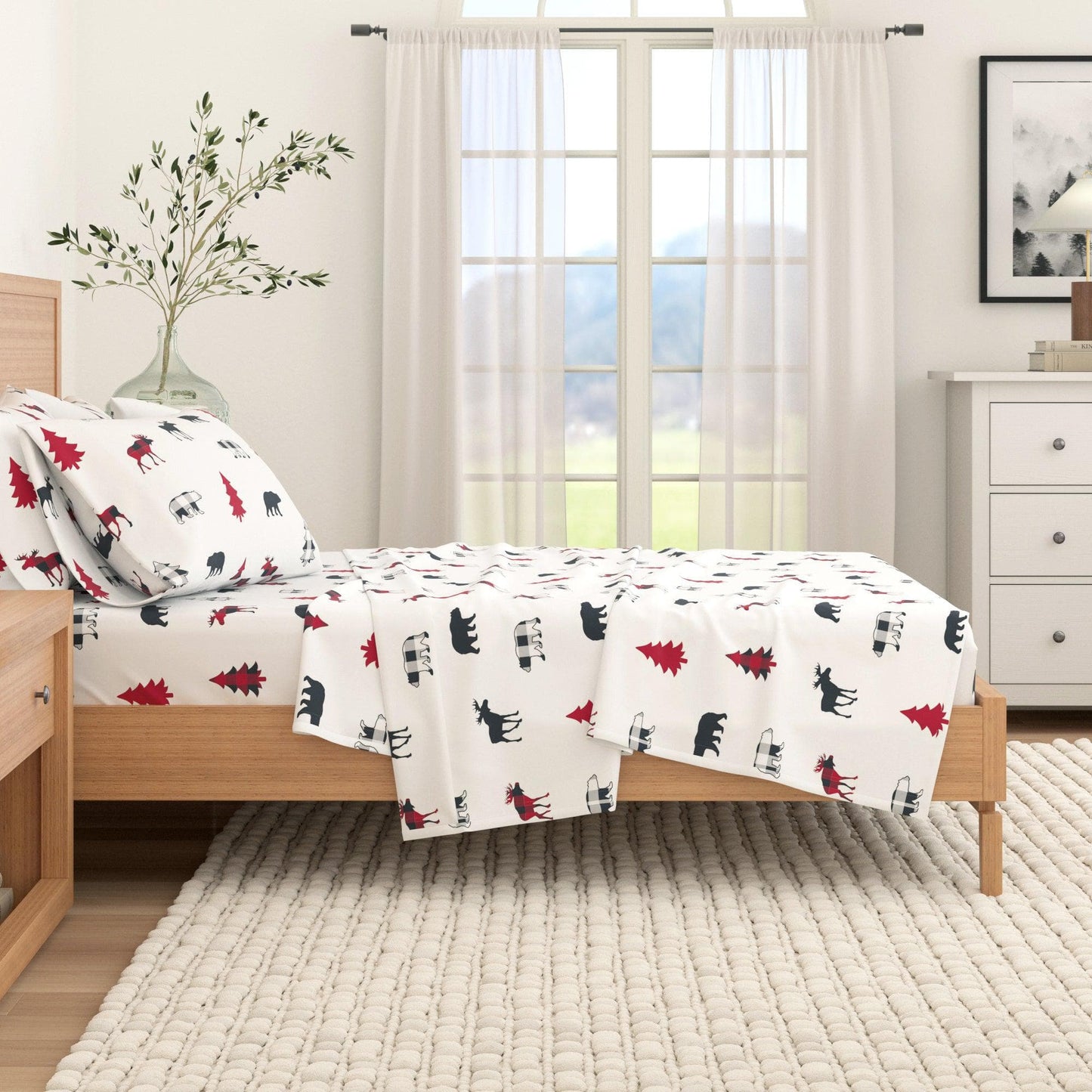 100% Turkish Cotton Flannel Sheet Sets - Christmas Sheets
