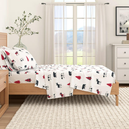 100% Turkish Cotton Flannel Sheet Sets - Christmas Sheets