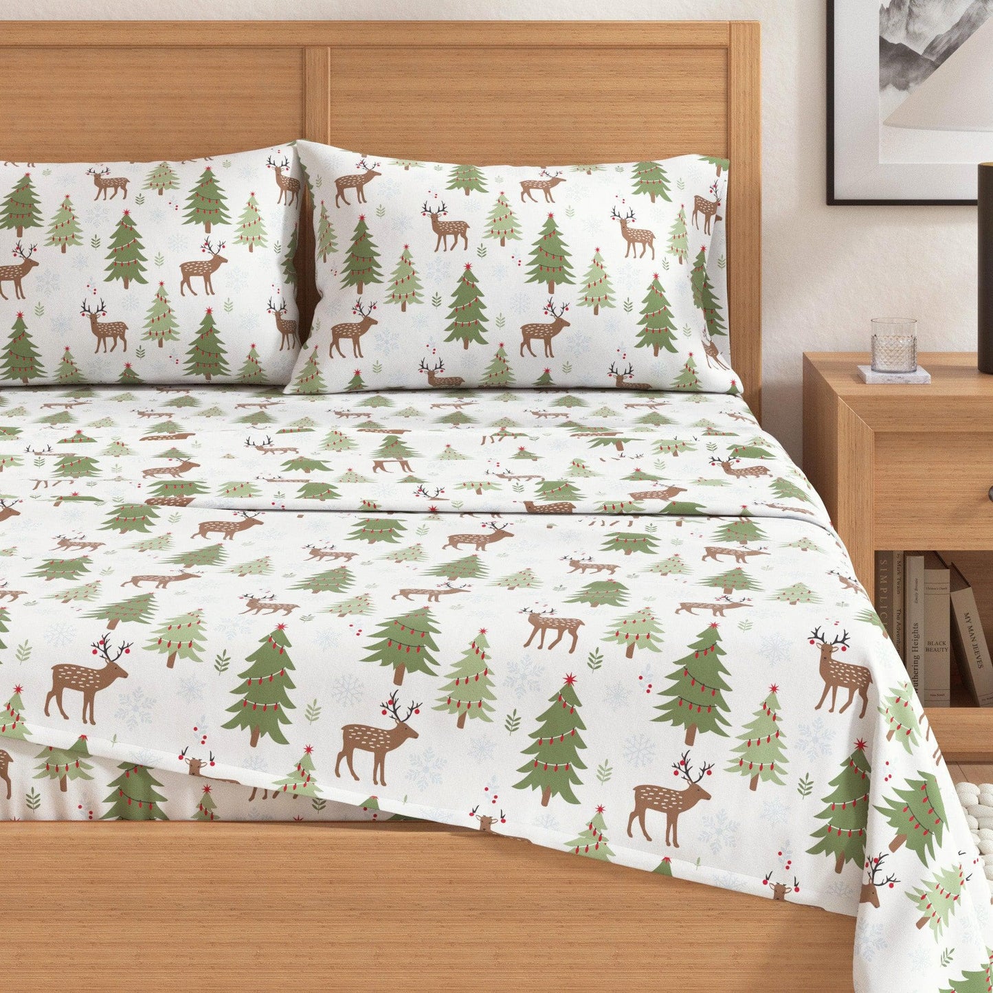 100% Turkish Cotton Flannel Sheet Sets - Christmas Sheets