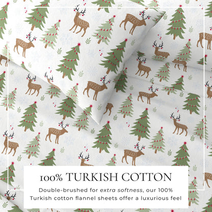 100% Turkish Cotton Flannel Sheet Sets - Christmas Sheets