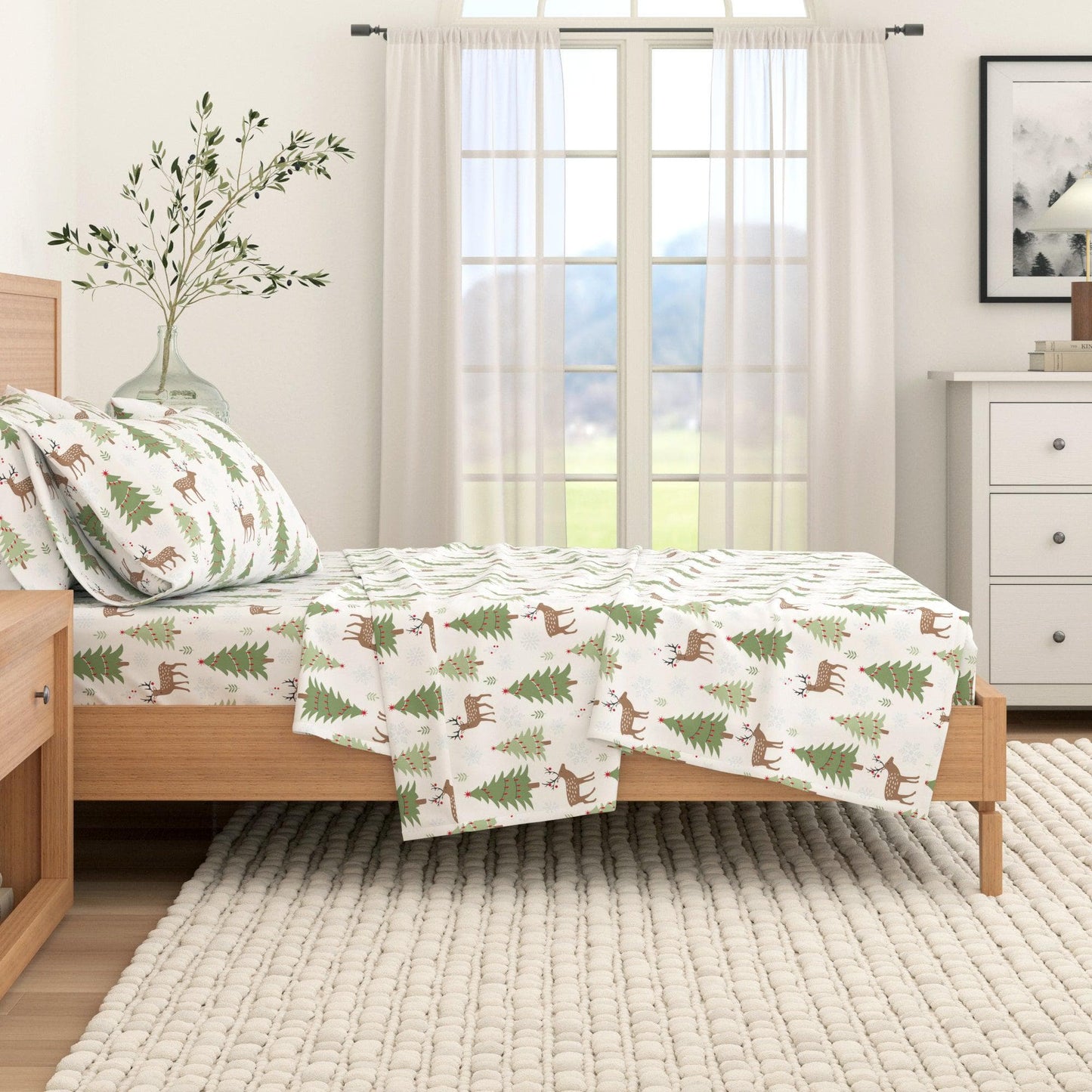 100% Turkish Cotton Flannel Sheet Sets - Christmas Sheets