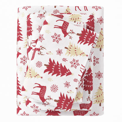 100% Turkish Cotton Flannel Sheet Sets - Christmas Sheets