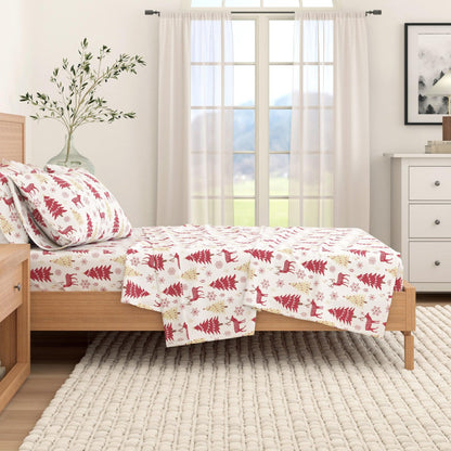 100% Turkish Cotton Flannel Sheet Sets - Christmas Sheets