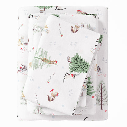 100% Turkish Cotton Flannel Sheet Sets - Christmas Sheets