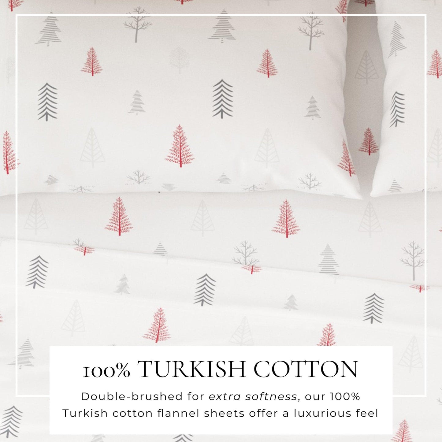 100% Turkish Cotton Flannel Sheet Sets - Christmas Sheets