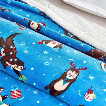 Christmas Sherpa Throw Blankets - Christmas Themed Quilts