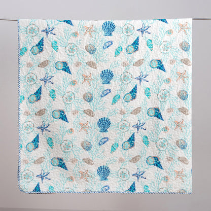 Coastal Blue Quilt Set Bali Collection 3PC - Lightweight Microfiber