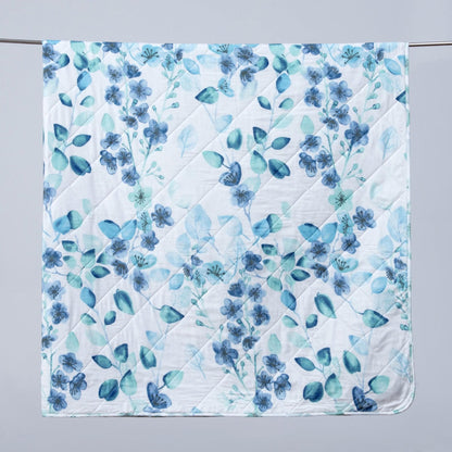Blue & White Floral Quilt Set - Miranda Collection - Coastal Floral Bedding