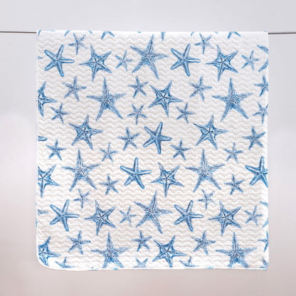 Trinidad Coastal Blue Sea Star Quilt Set 3PC - Starfish Themed Quilts
