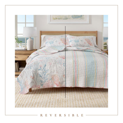 Coastal Coral Reef Quilt Set - Coastal Coral Themed Bedding
