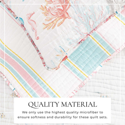 Coastal Coral Reef Quilt Set - Coastal Coral Themed Bedding