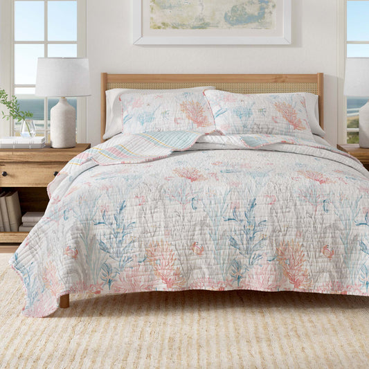Coastal Coral Reef Quilt Set - Coastal Coral Themed Bedding