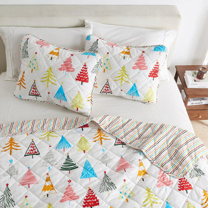 Colorful Christmas Quilt Set - Christmas Holiday Quilts