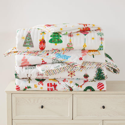 Colorful Christmas Quilt Set - Christmas Holiday Quilts