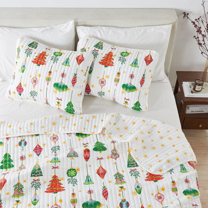 Colorful Christmas Quilt Set - Christmas Holiday Quilts