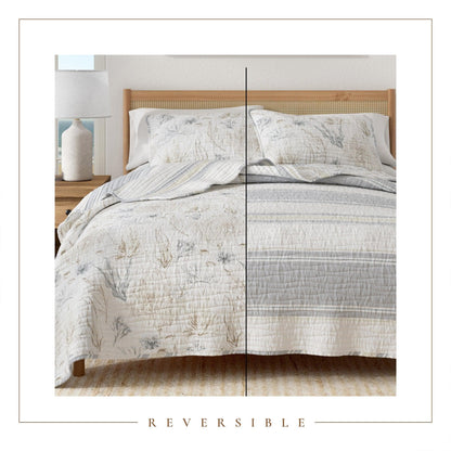 Coastal Coral Sea Maze Coastal Quilt Set - Coral Themed Bedding