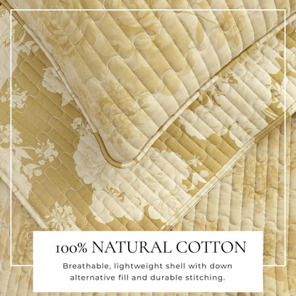 Floral Printed Cotton Quilt Set - Corin Collection
