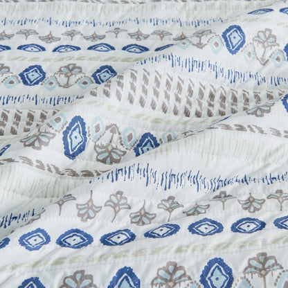 Coastal Striped Quilt Set - Beautiful Blue & White Striped Coastal Quilts