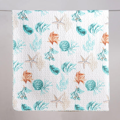 Key West Coral Quilt Set - Tropical Coastal Bedding Sets