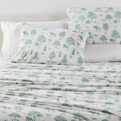 Velvet Luxe Printed Plush Sheet - Winter & Christmas Themed Bedding