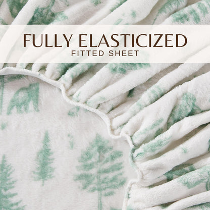 Velvet Luxe Printed Plush Sheet - Winter & Christmas Themed Bedding