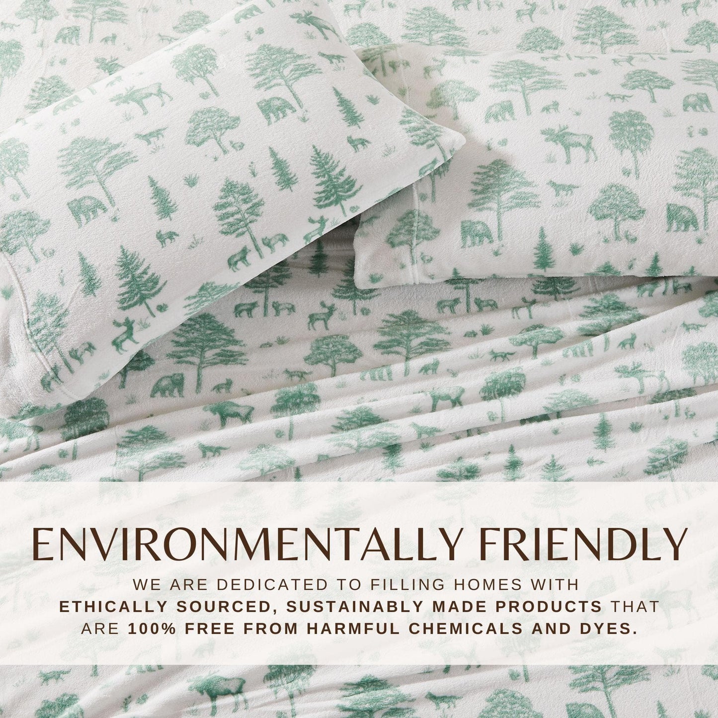 Velvet Luxe Printed Plush Sheet - Winter & Christmas Themed Bedding