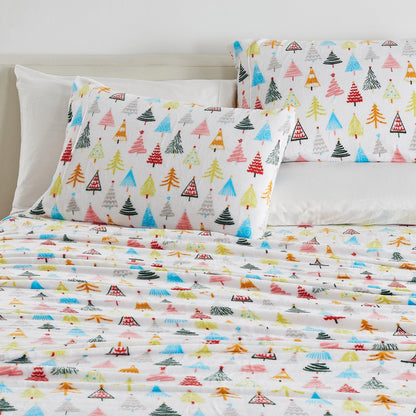 Velvet Luxe Printed Plush Sheet - Winter & Christmas Themed Bedding