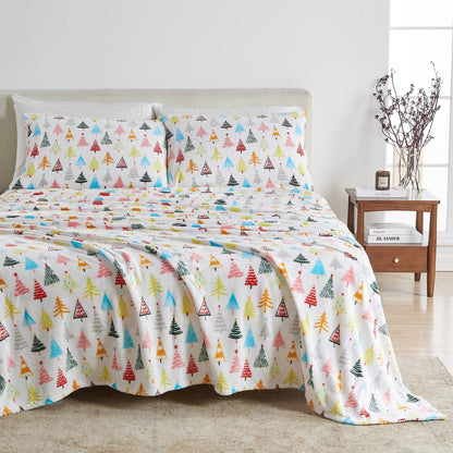 Velvet Luxe Printed Plush Sheet - Winter & Christmas Themed Bedding